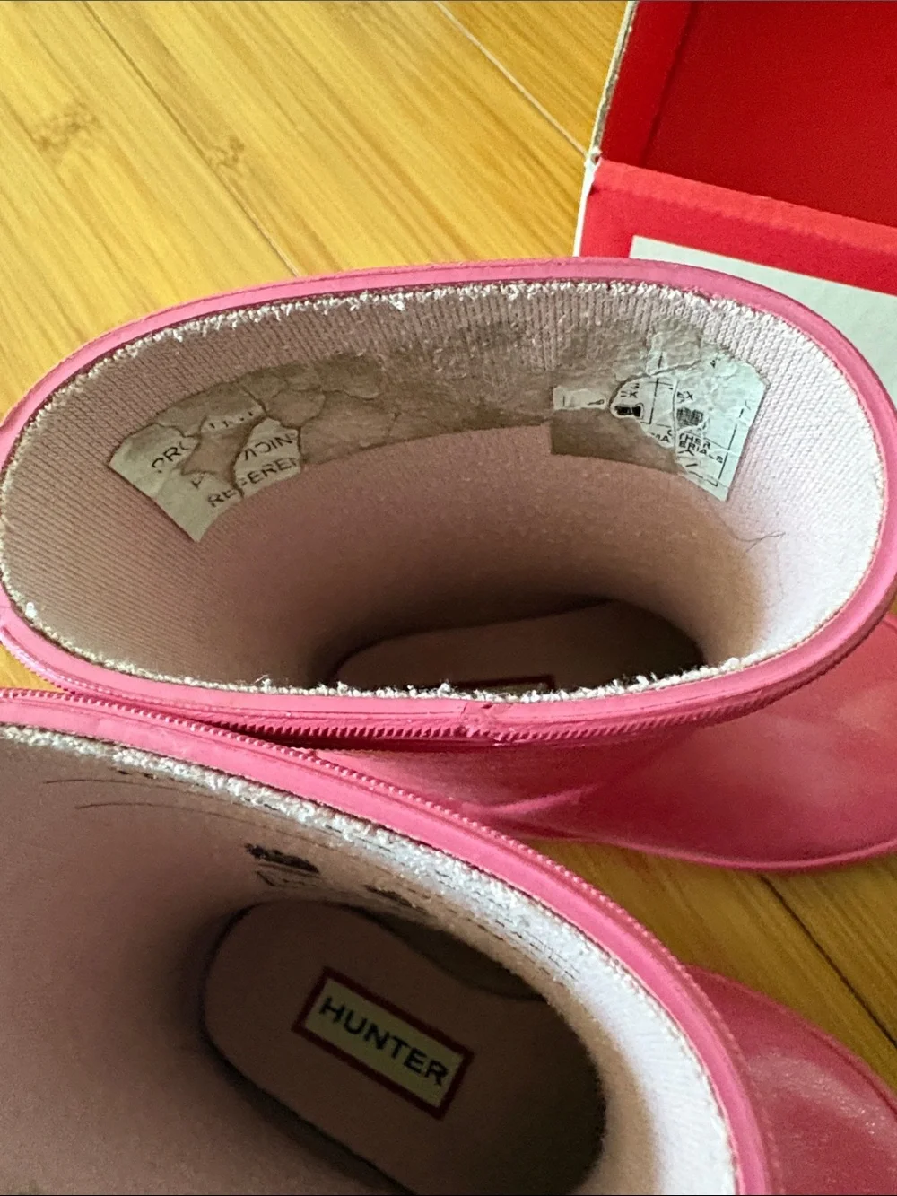 Hunter Kids Pink Glitter Rain Boots toddler size 5